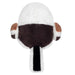 Back view of Mini Squishable Snow Fairy Bird plush toy showing dark brown back and long tail.