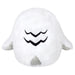 Back view of Mini Squishable Snowy Owl plush showing soft white fur and stitched feather markings.
