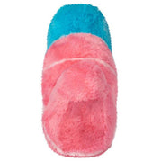 Back view of Mini Squishable Sour Gummy Worm plush showing pink fuzzy section and gummy shape