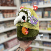Mini Squishable Woodland Plague Nurse plush toy held in hand with tag visible