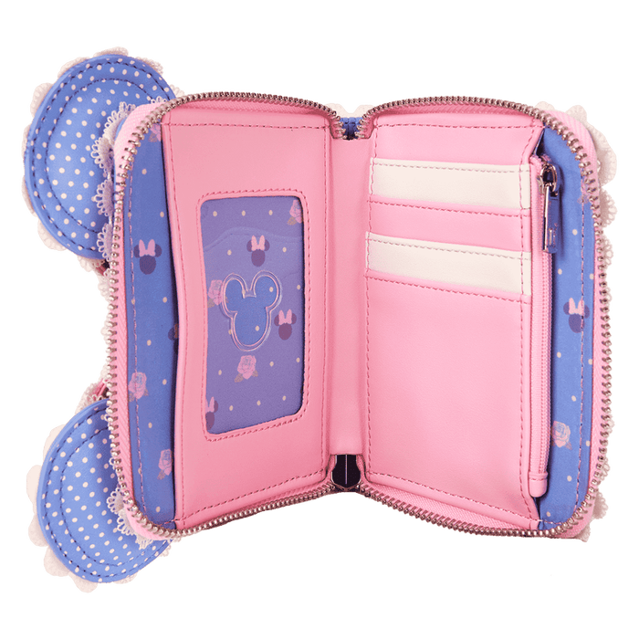 Minnie Mouse Floral and Lace Zip Around Wallet - Something Different Gift Shop