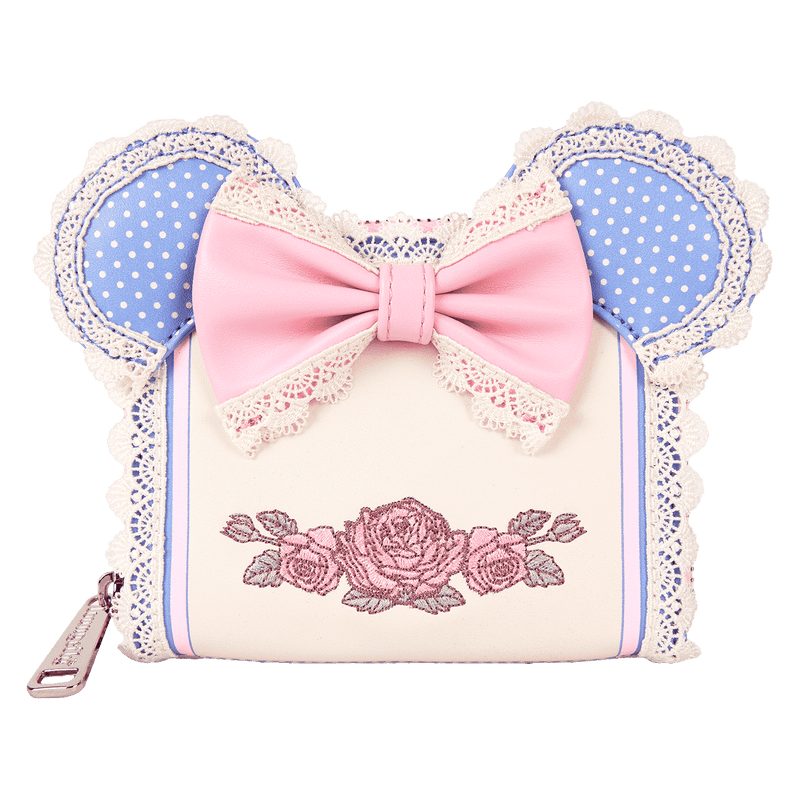 Minnie Mouse Floral and Lace Zip Around Wallet - Something Different Gift Shop