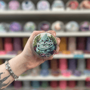 Mint Choc Chip wax melt pot with mint dessert label