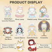 MJ Studio Lantern Festival Blind Box lineup showing 8 regular designs plus 2 hidden.