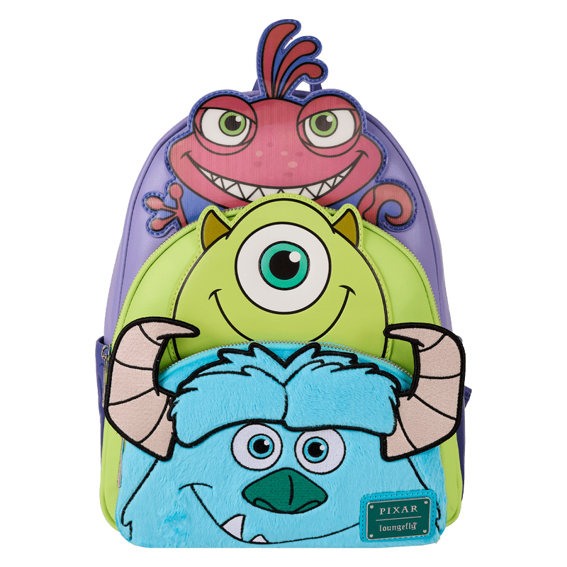 Monsters, Inc. Sulley, Mike, & Randall Triple Pocket Mini Backpack - Something Different Gift Shop