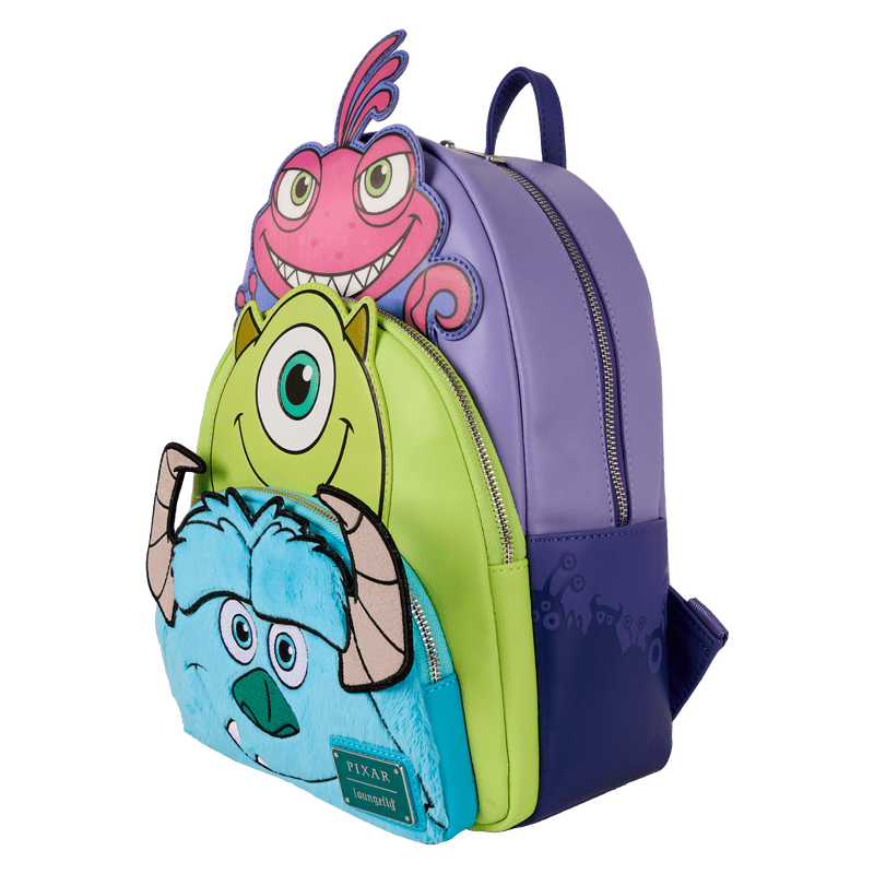 Monsters, Inc. Sulley, Mike, & Randall Triple Pocket Mini Backpack - Something Different Gift Shop