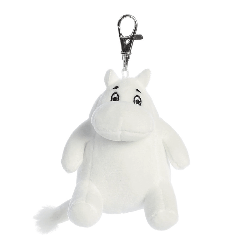 Moomin Palm Pals white plush keyring front view