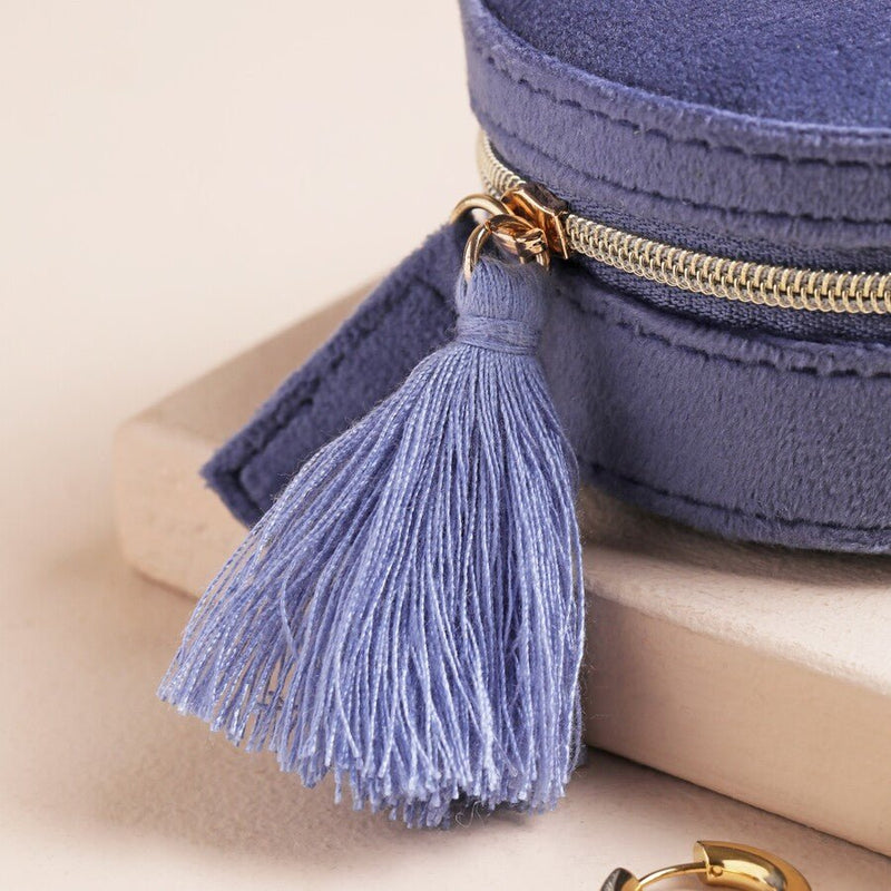 Lisa Angel Moonrise Mini Round Velvet Travel Jewellery Case in Blue – Something Different Gift Shop