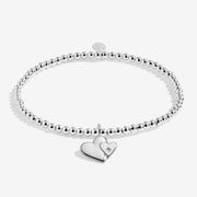 Joma Jewellery A Little Mother & Daughter Bracelet with silver double heart charm