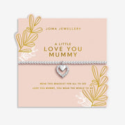 Joma Love You Mummy bracelet on pink sentiment card