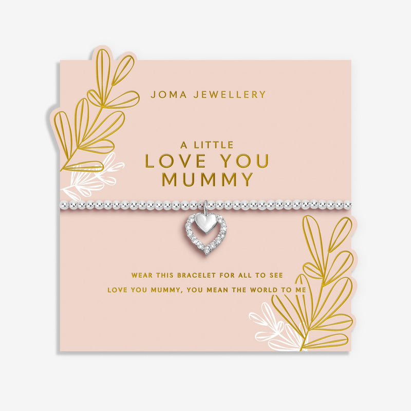 Joma Love You Mummy bracelet on pink sentiment card