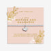 Joma Jewellery A Little Mother & Daughter Bracelet presented on pink sentiment card, silver-plated beaded Bracelet gift.