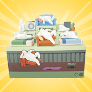 Mr.Donothing Home Series blind box display with all 6 regular designs