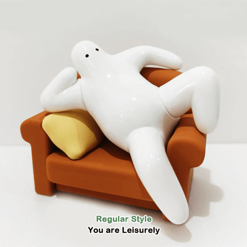 Mr.Donothing Home Series You are Leisurely figure on orange chair