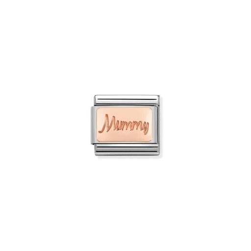 Nomination Classic Link with rose-gold Mummy engraving on stainless steel