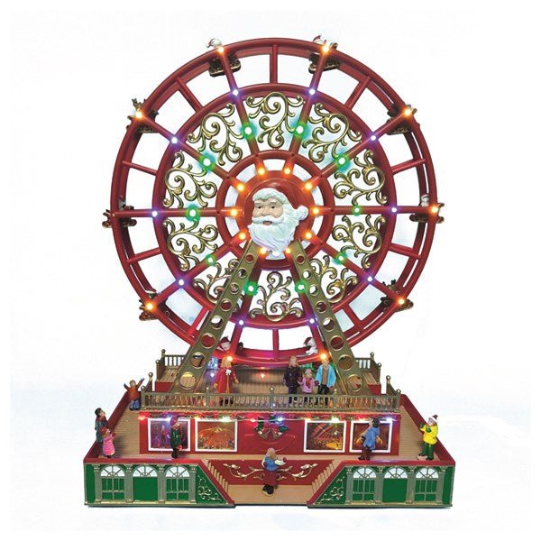 Musical LED Santa Ferris Wheel Christmas decoration, 48cm


