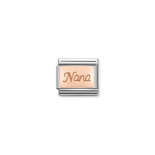 Nomination Classic Link with rose-gold Nana engraving on stainless steel