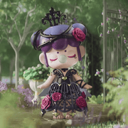 Iron Artwork figure, gothic lattice dress with roses and crown, Secret Garden series
