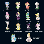 Line‑up image showing all 12 regular Nanci Secret Garden Blind Box designs plus hidden figures

