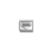 Nomination Classic Composable 2026 heart charm link in stainless steel with silver vintage effect