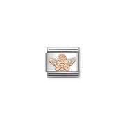 Nomination Angel with Glitter Classic Link in rose gold, front view