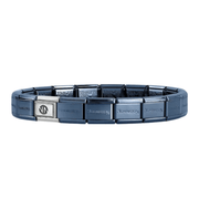 Blue Nomination Composable starter bracelet with silver N logo link