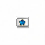 Nomination Classic blue flower link with 18k gold detail for Nomination Composable Classic bracelets