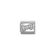 Nomination silver Bone with Cubic Zirconia Classic Link, front view