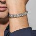 Man wearing a Nomination Composable bracelet; lifestyle image for Best Friends double Link.