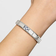 Nomination bracelet with Scotland flag link charm shown on wrist