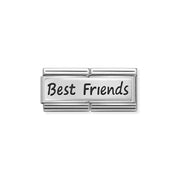 Nomination Classic double Link in stainless steel with sterling-silver plate engraved “Best Friends”.