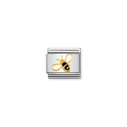 Nomination Classic Link with yellow-gold bee and black enamel