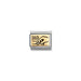 Nomination Classic Link with DAD and holding hands in black enamel on yellow-gold plaque