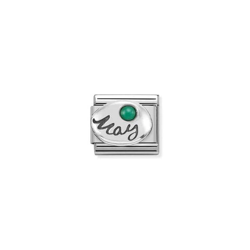 Nomination Classic Link May birthstone emerald in sterling silver, Composable bracelet charm