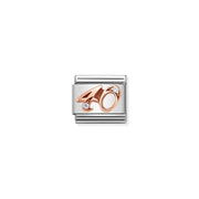 Nomination Classic Link charm in stainless steel with bonded rose-gold number 40 and white cubic zirconia.