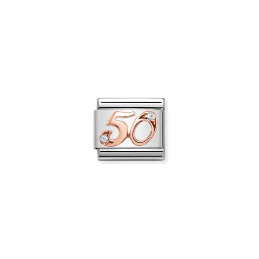 Nomination Composable Link - Number 50 In Rose Gold And Cubic Zirconia