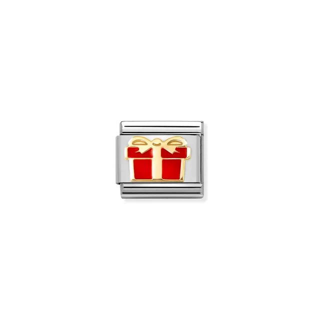 Nomination Classic Link with yellow-gold red gift box enamel