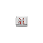 Nomination Classic Link with silver present and red enamel ribbon