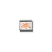 Nomination Classic Link with rose-gold daffodil on stainless-steel base