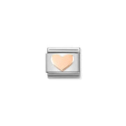 Nomination Classic Link with rose-gold heart on stainless-steel base