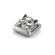 Nomination oxidised silver cat charm worn on a Classic Composable bracelet
