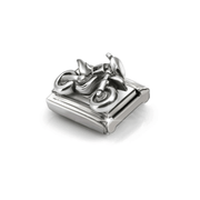 Angled view of Nomination oxidised sterling silver motocross motorcycle charm