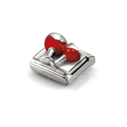 Angled view of Nomination silver red wine glasses Composable charm
