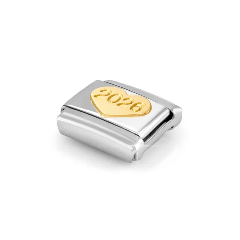 Nomination Composable Classic 2026 Gold Heart Link charm angled view
