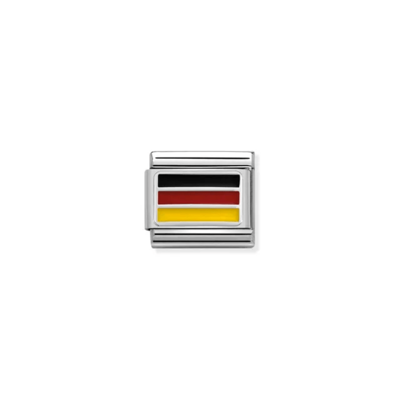 Nomination Composable Classic Germany Flag Link charm with black red and yellow enamel
