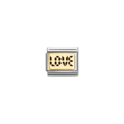 Nomination Composable Classic Gold Digital Love Link Charm with black engraved lettering