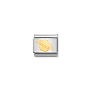 Nomination Composable Classic Gold Planet Link charm with bonded yellow gold detail

