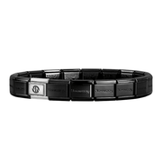 Nomination Composable Classic Gunmetal Black Starter Bracelet with sterling silver NN logo link