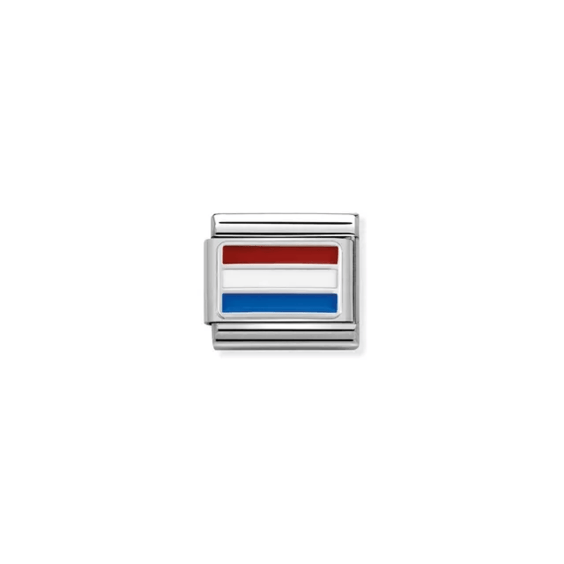 Nomination Composable Classic Holland Flag Link charm with red white and blue enamel
