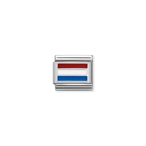 Nomination Composable Classic Holland Flag Link charm with red white and blue enamel
